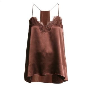 Cami NYC The Racer Silk Charmeuse Camisole w/ Lace